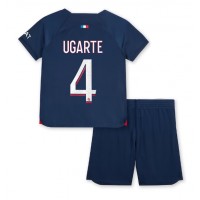 Paris Saint-Germain Manuel Ugarte #4 Replika babykläder Hemmaställ Barn 2023-24 Kortärmad (+ korta byxor)